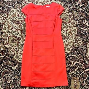 Studio 0ne Red orange Cap Sleeve Dress 8